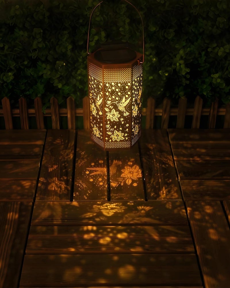 Opjoy 2 Pack Hummingbird Solar Lantern Outdoor Waterproof Outdoor - Mothers Day Gifts for Mom Grandma - Birthday Day Gifts for Women, Garden Decor Solar Lights Outdoor - Image 2